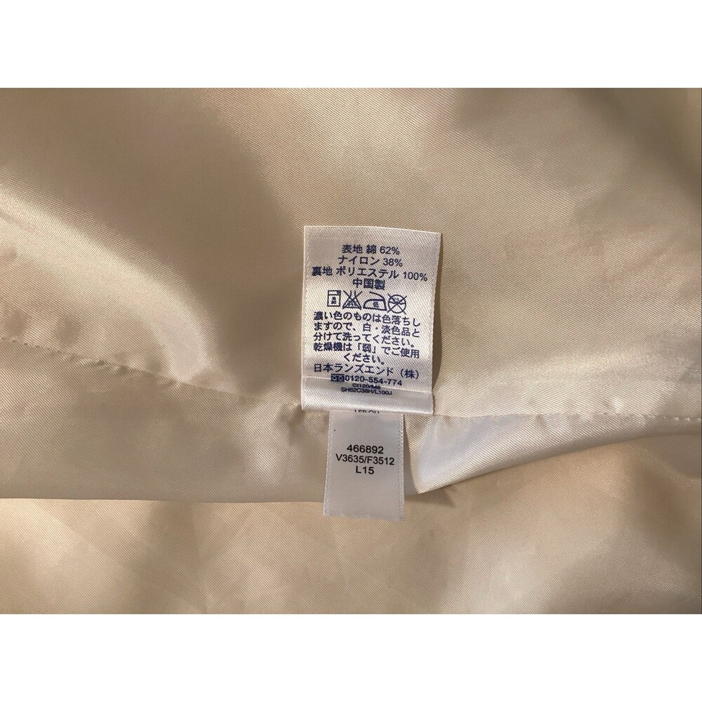 lands end women’s trench coat 1X cream brown buttons shoulder epaulettes belt - Picture 12 of 12